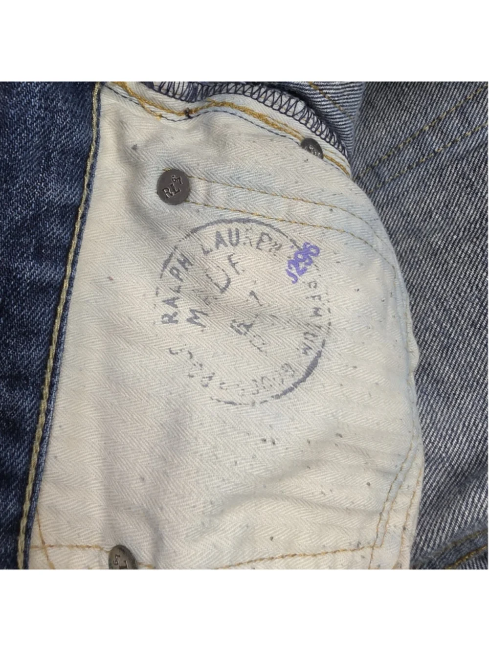 Polo Ralph Lauren Jeans Mens 40x30 Blue 100% Cotton Denim Distressed Y2K